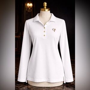 Peter Millar Women’s Size Medium White Polo Shirt with Embroidery